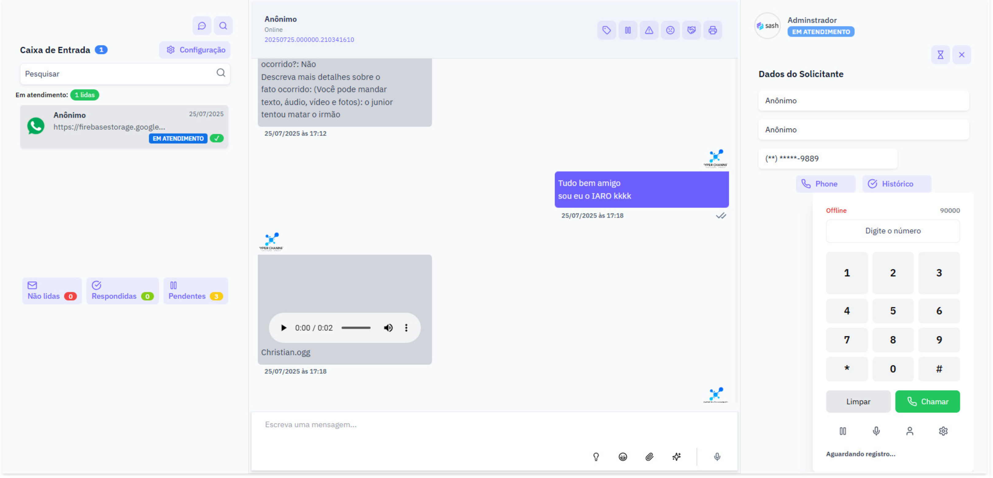Atendimento Chat/VoIP